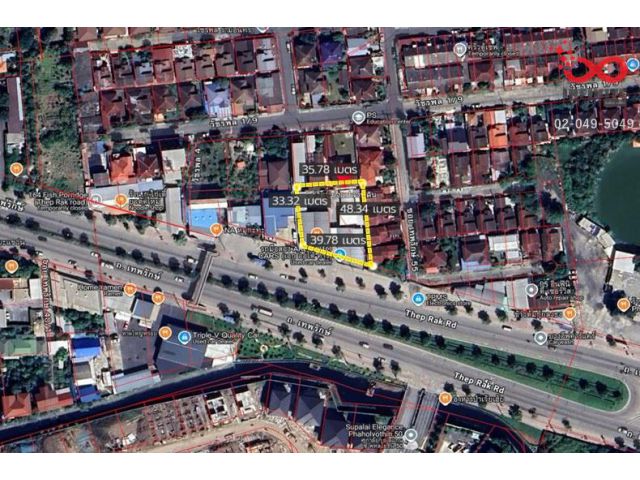 ขายที่ดินถมแล้ว 366 ตร.วา ติดถนนใหญ่เทพรักษ์ บางเขน