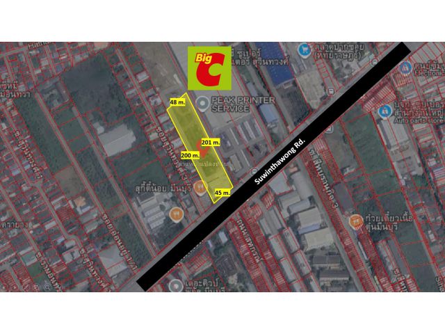 (เจ้าของขายเอง) ขายที่ดิน 5 ไร่ ติดถนนสุวินทวงศ์ ข้างบิ๊กซี ใกล้รถไฟฟ้า