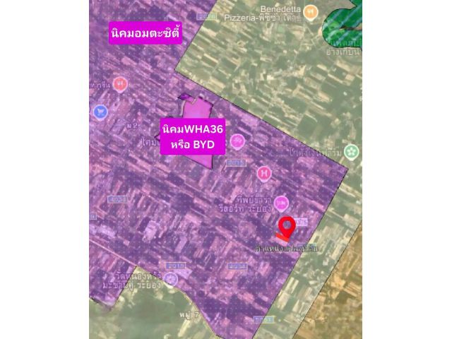 ขายที่ดินติดถนนซอย7 อ.นิคมพัฒนา​  จ.ระยอง​ เนื้อที่​ 24 ไร่​ 1 งาน​ 36 ตรว.