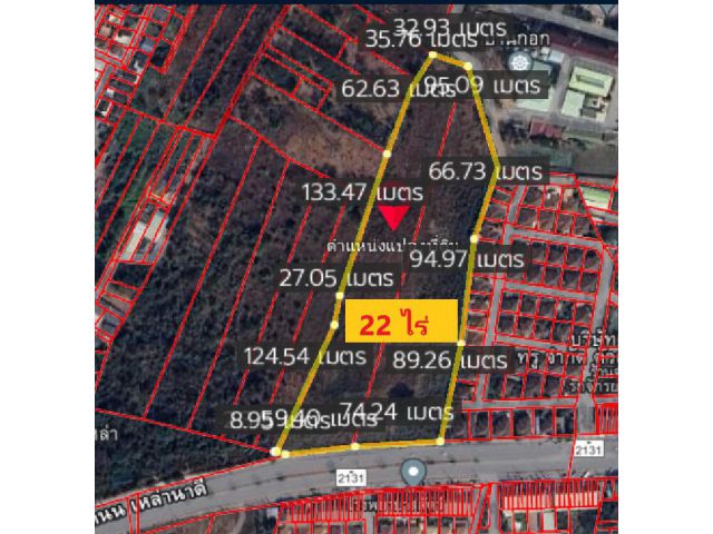 ขายที่ดินติดถนนเหล่านาดี ตำบลเมืองเก่า อำเภอเมืองขอนแก่น จังหวัดขอนแก่น 22 ไร่ แบ่งได้ 11ไร่