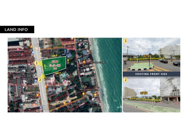 (เจ้าของขายเอง) ขายที่ดิน 3 ไร่ ใจกลางเมืองหัวหิน ติดถนนเพชรเกษม ใกล้หาด