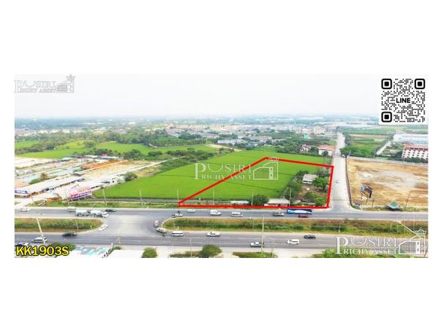 ขายที่ 7 ไร่ สะดุดตา ติด ถ.สาย 5 ซึ่งเป็นถนนคอนกรีต 4 เลนส์ กว้าง 20 เมตร เพิ่มช่องทางเข้า-ออก ด้วยถนนซอยเทศบาล 12