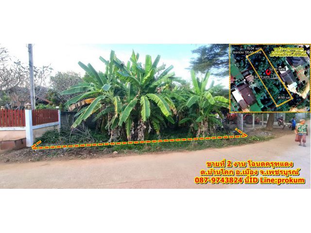 ขายที่ 2 งานอยู่ในชุมชน 450,000 บาท ราคาต่อรองได้ ใกล้โลตัสบ้านโคก