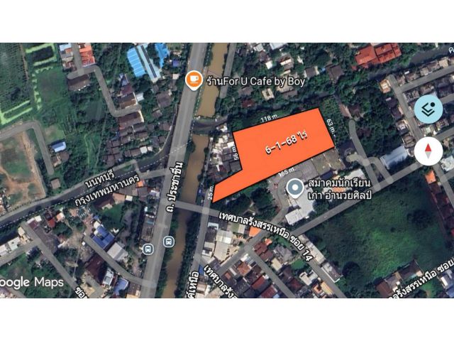 ขายที่ดินพร้อมสิ่งปลูกสร้าง 6-1-68 ไร่ ถ.ประชาชื่น เทศบาลรังสรรเหนือ ซอย 14 แขวงลาดยาว เขตจตุจักร กรุงเทพๆ