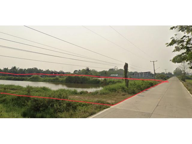 ขายที่ดินติดถนนคอนกรีต หลังติดคลอง ออกไป พนัสนิคมและฉะเชิงเทราได้