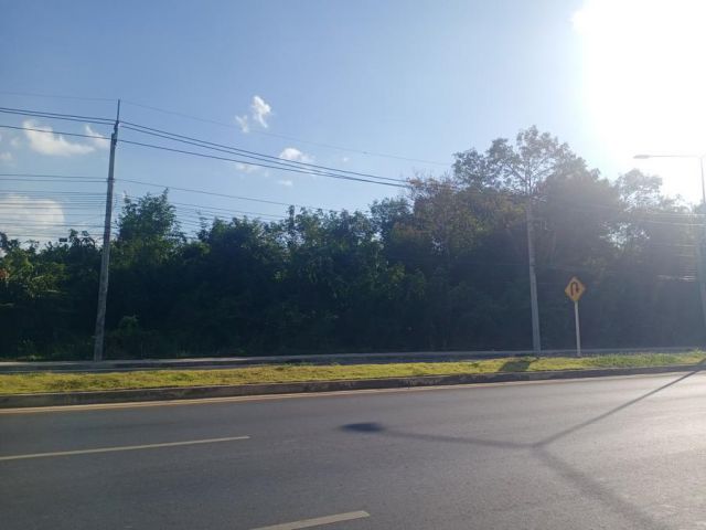 เสนอขายที่ดินแปลงเปล่า ทำเลธุรกิจ แปลงสวย หน้าที่กว้าง ติดถนนสี่เลนเส้นพระยาตรัง เนื้อที่ 10 ไร่ ตำบลพลอยแหวน อำเภอท่าให