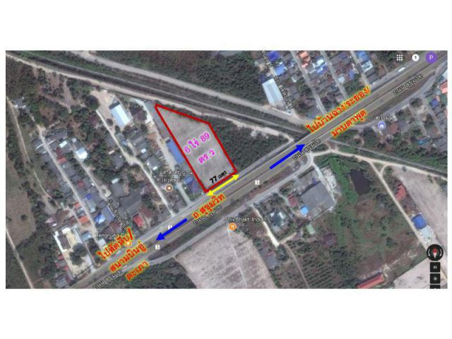 PK931ขายที่ดินบ้านฉาง ระยอง ใกล้สนามบินอู่ตะเภา 6 ไร่ 89 ตร.ว 65 ล้านบาท