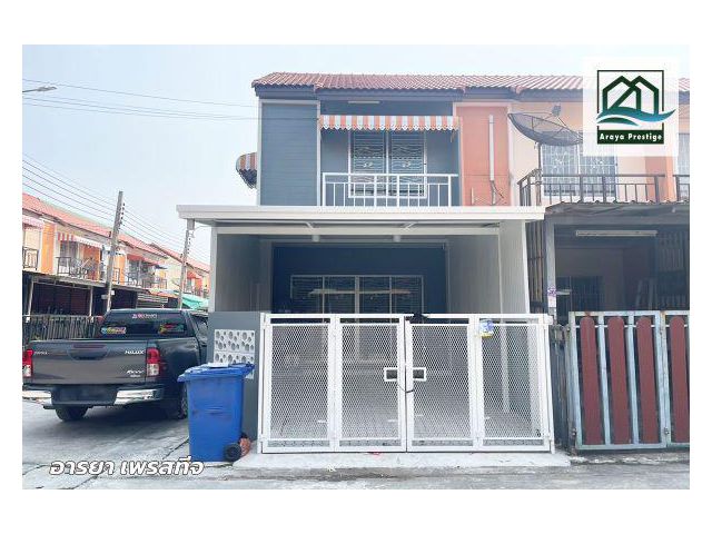 บ้านชายคลอง ซอยคิงคอง บางบ่อ หลังมุม ตกแต่งพร้อมเข้าอยู่