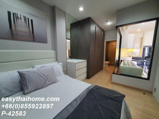 P-42583 คอนโดให้เช่า 1 ห้องนอนสุดหรู ใกล้ MRT ลุมพินี! วิวเมืองสวย 20,000 บาท