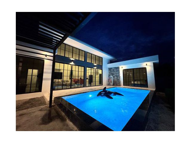 ขาย/เช่า บ้านโมเดิร์น ลักชัวรี่พูลวิลล่า 3 ห้องนอน 3 ห้องน้ำ พร้อมสระว่ายน้ำส่วนตัว ใกล้ชะอำ–หัวหิน ราคาเพียง 4.4 ลบ.