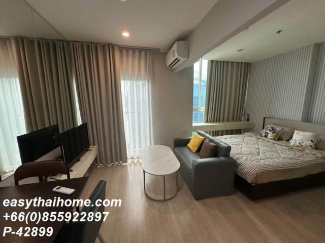 P-42899 วิวเมืองสวย! โนเบิล รีวอลฟ์ รัชดาฯ 1 ห้องนอน ใกล้ MRT ศูนย์วัฒนธรรม 17,000 บาท Line Id @easythaihome 085-592-289