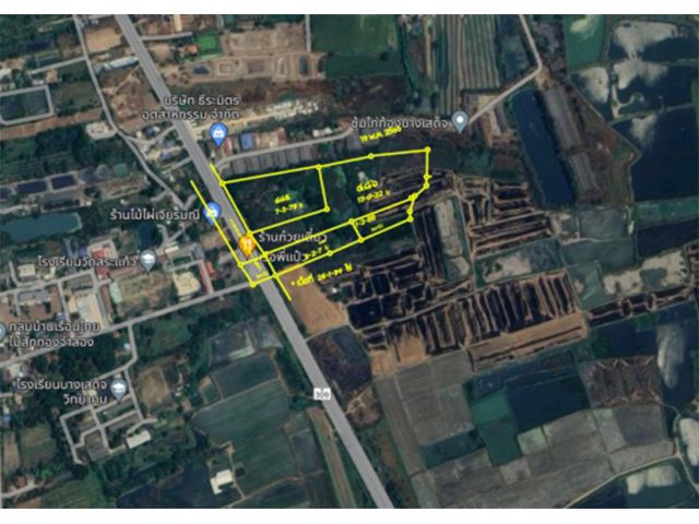 ขายที่สวย 26 ไร่ ต.บางเสด็จ อ.ป่าโมก จ.อ่างทอง ทางเข้าวัดสระแก้ว