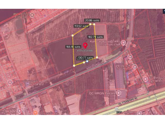 ขายที่ดิน13ไร่3งาน20ตารางวา พื้นที่สีชมพู เหมาะสร้างโรงงาน โกดัง ใกล้ถนนพระราม2เพียง500เมตร ขายราคา3.5ล้านต่อไร่
