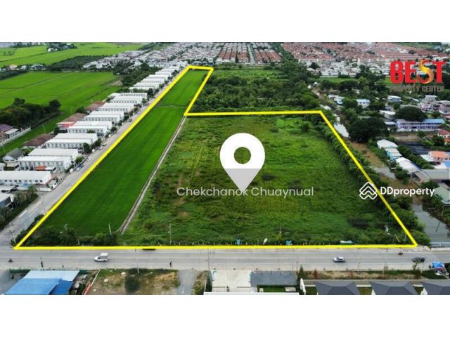 ขายที่ดินสวยมาก บางบัวทอง 28-2-80ไร่ ติดถนน2ด้าน หน้า160ม. เพียง13.5k/วา 154.980ลบ.