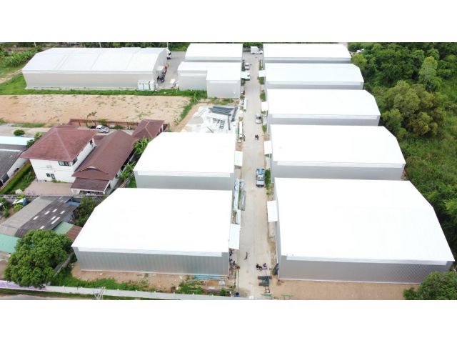 ให้เช่า โกดังสำเร็จรูป 11โกดัง 300-900 ตรม พื้นที่รวมกว่า 5,000 ตรม.บางละมุง ซ.14  จ. ชลบุรี ติดถนนสุขุมวิท