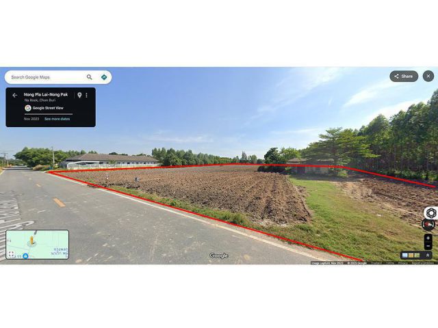 ขายที่ดิน 9 ไร่ 3 งาน 6 ตร.วา ติดถ.หนองปลาไหล-หนองปัก ต.นาเริก อ.พนัสนิคม จ.ชลบุรี