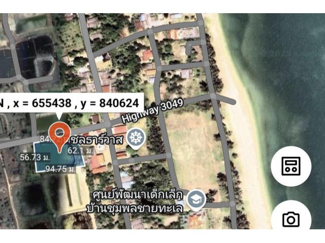 ขาย 3ไร่กว่า อยู่ในแหล่งชุมชน ห่างทะเล300เมตร