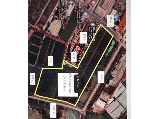 ขายที่ดิน  ติดถนนวัดศรีวารีน้อย 46 ไร่ 56 วา ติดลานตู้ตอนเทนเนอร์ BC2 ตำบลบางโฉลง อำเภอบางพลี สมุทรปราการ