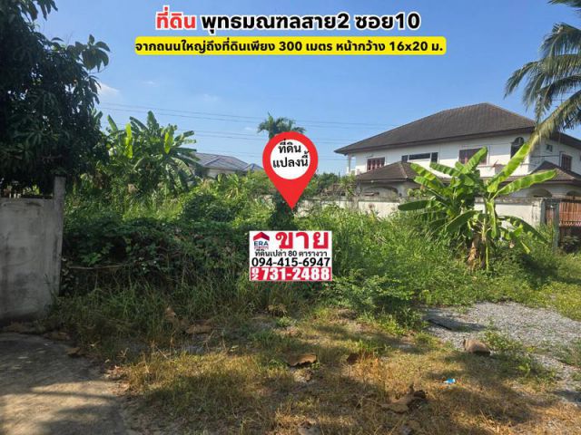 ขายที่ดิน พุทธมณฑลสาย2 ซอย10 บางแค เนื้อที่ 80 ตารางวา เข้าซอย 80 เมตร