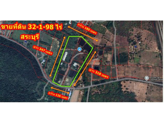ขายที่ดินสระบุรีติดถนนหนองปลาไหล 32-1-98 ตรว. แปลงสวยขายถูกเหมาะทำรีสอร์ทหรือทำธุรกิจ ใกล้แหล่งท่องเที่ยวอุทยานแห่งชาติ