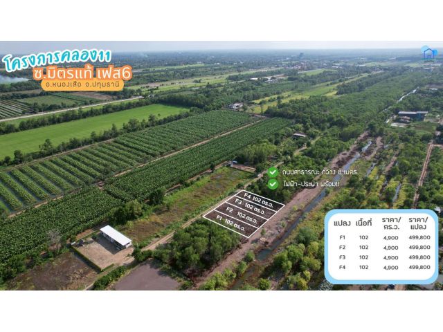 ที่ดินโครงการคลอง 11 ซอยมิตรแท้ เฟส 6