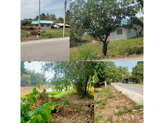 ขายบ้านพร้อมที่ดิน 1 ไร่ ติดถนนลาดยางติดริมน้ำหน้าบ้าน