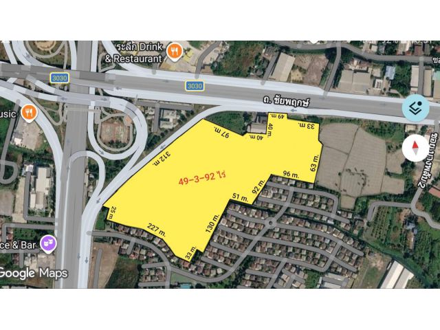 ขาย​ที่ดิน 49-3-92 ไร่ ติดถนนชัยพฤกษ์ เชื่อมต่อ ถนนราชพฤกษ์ ต.บางพลับ อ.ปากเกร็ด นนทบุรี