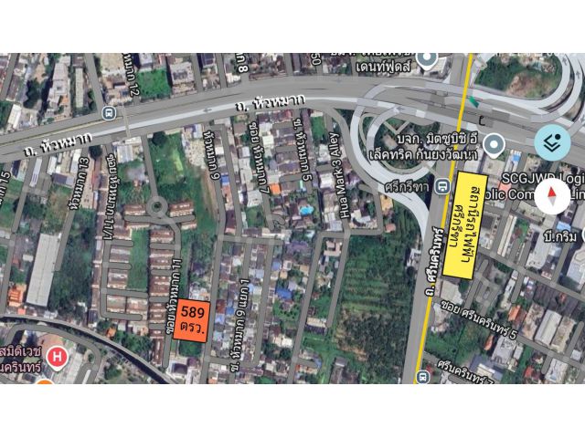 ขายที่ดินเปล่าถมแล้ว 1-1-89 ไร่ ถ.หัวหมาก ซอย 9 ใกล้สถานีรถไฟฟ้า ศรีกรีฑา แขวงหัวหมาก เขตบางกะปิ กทม.