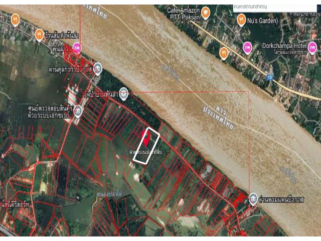 ที่ดินแปลงใหญ่ ริมแม่น้ำโขง บึงกาฬ เนื้อที่รวม 33 ไร่ 1 งาน 43 ตร
