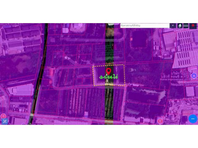 ขายที่ดินเปล่า ผังสีม่วง เนื้อที่ 2-1-14.5 ไร่ ถนนเพชรเกษม 124 อ้อมน้อย สมุทรสาคร