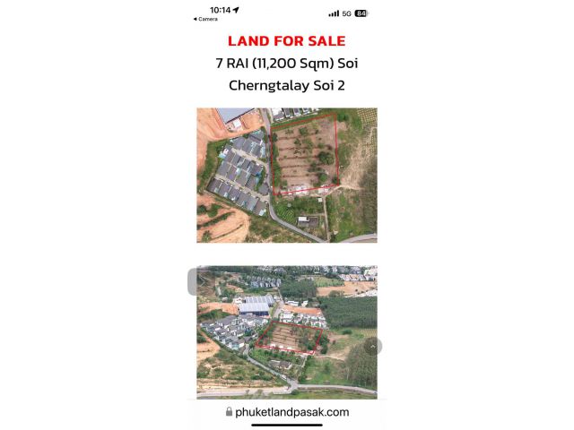 ที่ดินภูเก็ตป่าสักซอย8(เชิงทะเล 2)ย่านบางเทา 7ไร่ติดหน้าติดถนน 110 ม.เหมาะทำ Luxury High End Pool Villa