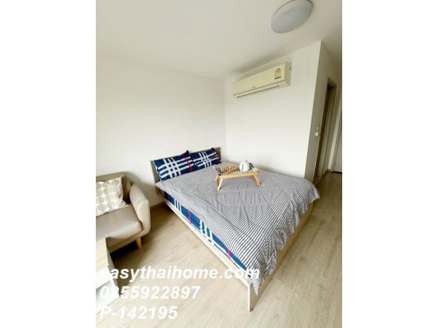 P-142195 สตูดิโอวิวสระว่ายน้ำ! ใกล้ MRT, เอลลิโอ เดลเรย์ พร้อมเฟอร์ครบชุด 1.85M Line Id: @easythaihome 085-592-2897