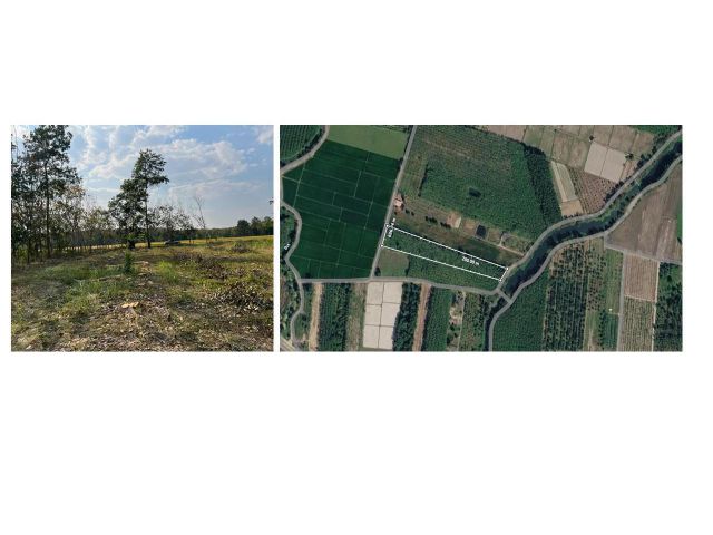 ขายที่ดินเปล่า บ้านค่าย บางบุตร 6 ไร่ 1 งาน 20 ตรว. ติดถนน 2 ด้าน ติดคลอง