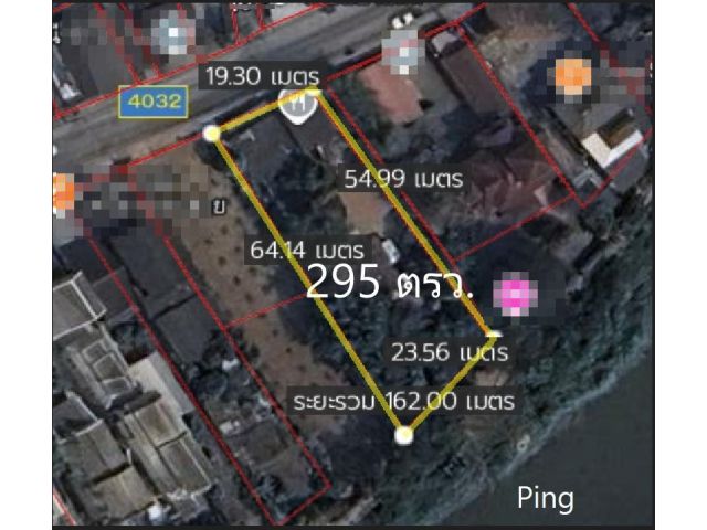 L644-ขายที่ดินติดน้ำปิง 295 ตรว. ( ต.ป่าแดด อ.เมืองเชียงใหม่ จ.เชียงใหม่)
