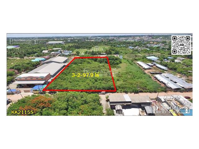 ประหยัดเงินและเวลา กับที่ดิน 3 ไร่กว่า สร้างโกดังเก็บสินค้า ใช้รถเทรลเลอร์สบาย ใกล้ ถ.สายใยรัก - KK2115S