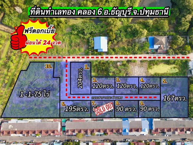 ที่ดินทำเลทอง เพื่อการลงทุน ซ.สุสวาสคลอง 6 ธัญบุรี ปทุมธานี ที่ดินเหมาะทำบ้านพัก ห้องเช่า