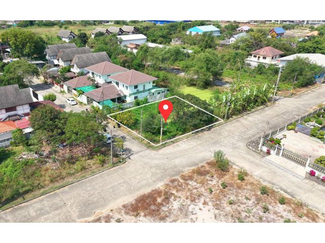 ขาย ที่ดินมหาชัยเมืองใหม่ แปลงมุม เนื้อที่ 104.6 ตารางวา ถนนโครงการกว้างขวาง