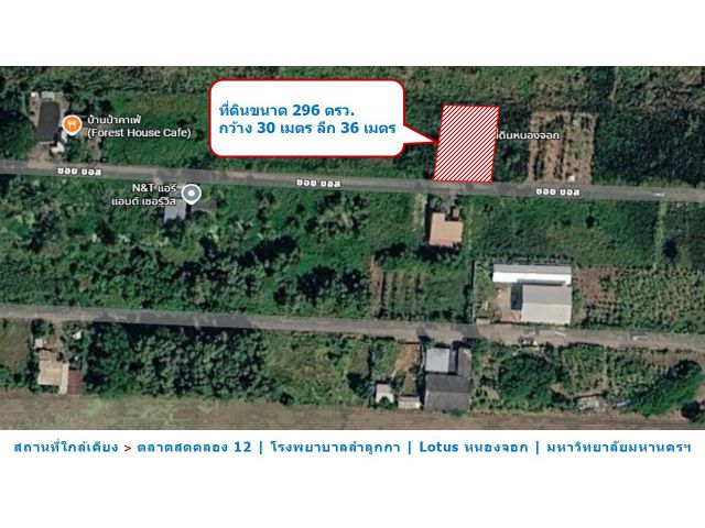 ที่ดินสวยลำลูกกาคลองสิบสอง เจ้าของขายเอง ใกล้ความเจริญ