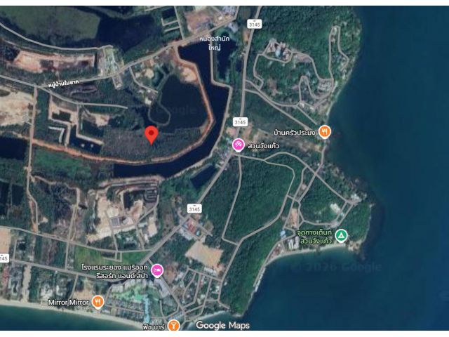 ขายที่ดินเปล่าติดหนองน้ำ อ.แกลง ระยอง 39-3-56.3ไร่ ติดซอยสาธารณประโยชน์