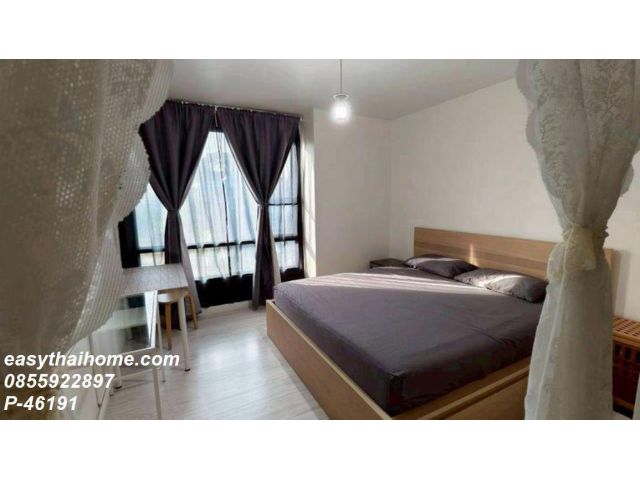 P-46191 คอนโดให้เช่า 2 ห้องนอน หรูหรา @ MRT ห้วยขวาง! พร้อมเข้าอยู่ 18,000 บาท Line Id: @easythaihome 085-592-2897