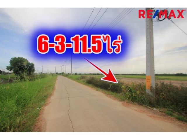 ที่ดินบางไทรพระนครศรีอยุธยา น้ำไม่ท่วม ถนนปทุมธานีสามโคกเสนา ถมแล้ว 6-3-11.5ไร่ ใกล้นิคมบ้านแพน 6,500/วา