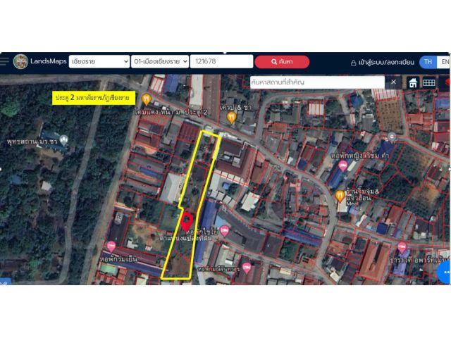 ที่ดินทำเลทอง หน้าประตูเข้าราชภัฏ 2 ใกล้บ้านดำ