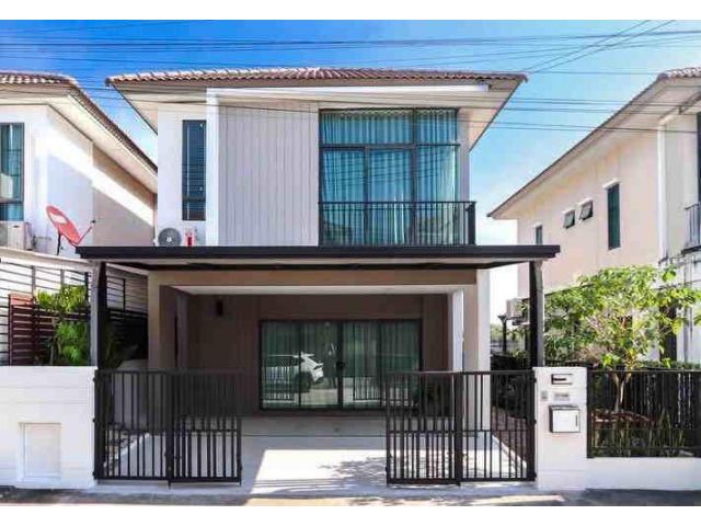 H1052 ขายบ้านเดี่ยว 2 ชั้น ตกแต่งสไตล์โมเดิร์น โครงการ: พฤกษา โรงโป๊ะ