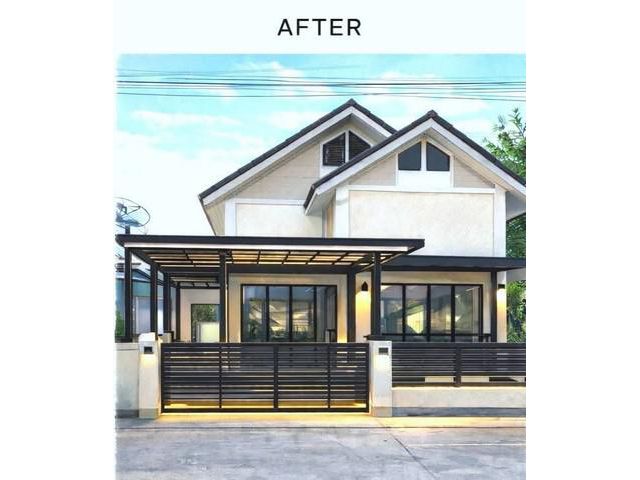 บ้านแฝดชั้นเดียวรีโนเวทพร้อมอยู่ ม.อยู่สบายริมน้ำ (ฝั่งนิคมอมตะนค