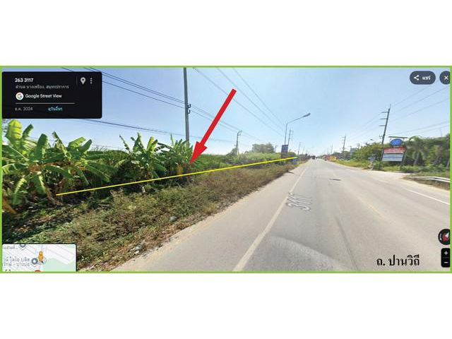 ขายที่ดิน 215-2-85 ไร่ ผังสีเหลือง ติดถนนบางบ่อ-คลองด่าน ทำเลศักยภาพ เหมาะทำโครงการจัดสรร คลังสินค้า