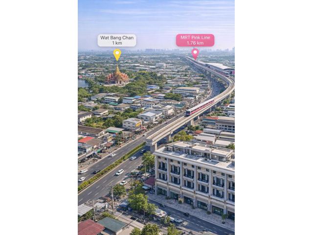 ทำเลถนนใหญ่ พระยาสุเรนทร์ ใกล้รถไฟฟ้าสายสีชมพู  ให้เช่าอาคาร 4ชั้
