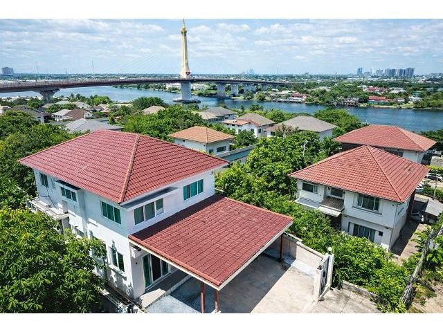 บ้านเดี่ยวหลังมุม 2 ชั้นพร้อมเฟอร์ 3รัตนาธิเบศร์ MRTไทรม้า 900ม.