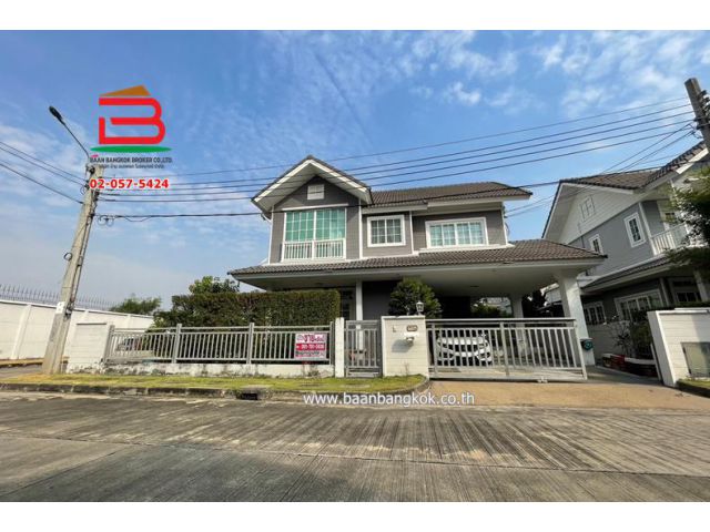 บ้านเดี่ยว หมู่บ้าน บุราสิริ ปัญญาอินทรา เนื้อที่ 65.1 ตรว. ถนนเลียบคลองสอง เขตคลองสามวา