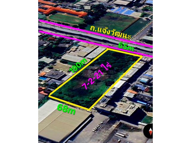 R69-62ขายที่ดิน 7 ไร่ ติดถนนแจ้งวัฒนะผังสีส้ม ย.๖~๒ เหมาะกับการสร้างคอนโด โครงการบ้านจัดสรร ที่ดินเปล่า ถมแล้ว สวยงาม