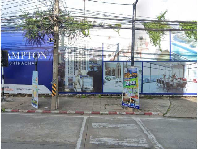 ขายที่ดิน 502 ตรว. ติดถนนสุขุมวิท ใกล้โรบินสันศรีราชา ต.ศรีราชา อ.ศรีราชา จ.ชลบุรี